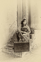 version waiting at the train station Train Station sepia tone -0630