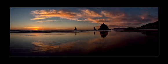 Pano 13x34 Cannon Beach Sunset working